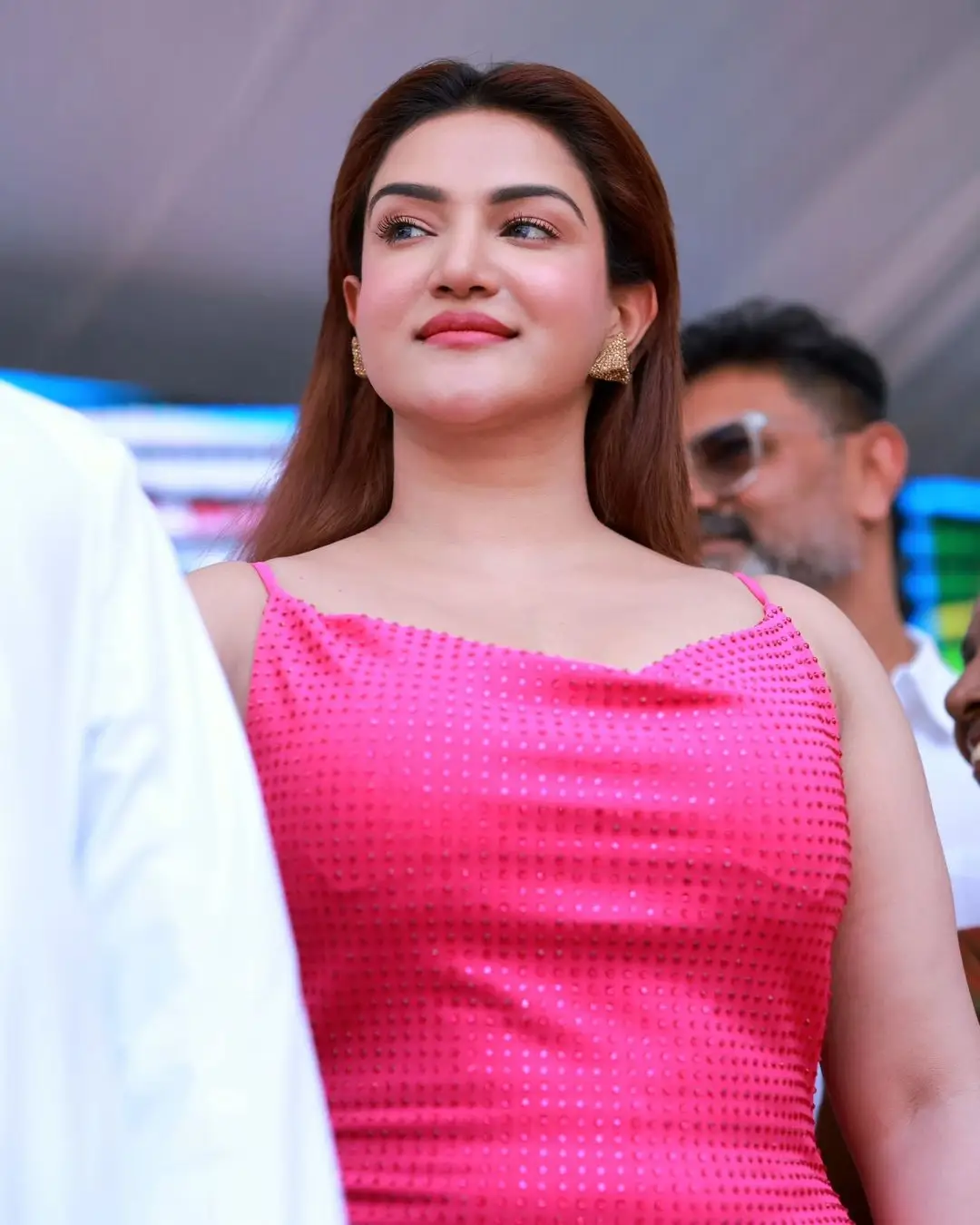 Honey Rose In Long Pink Gown